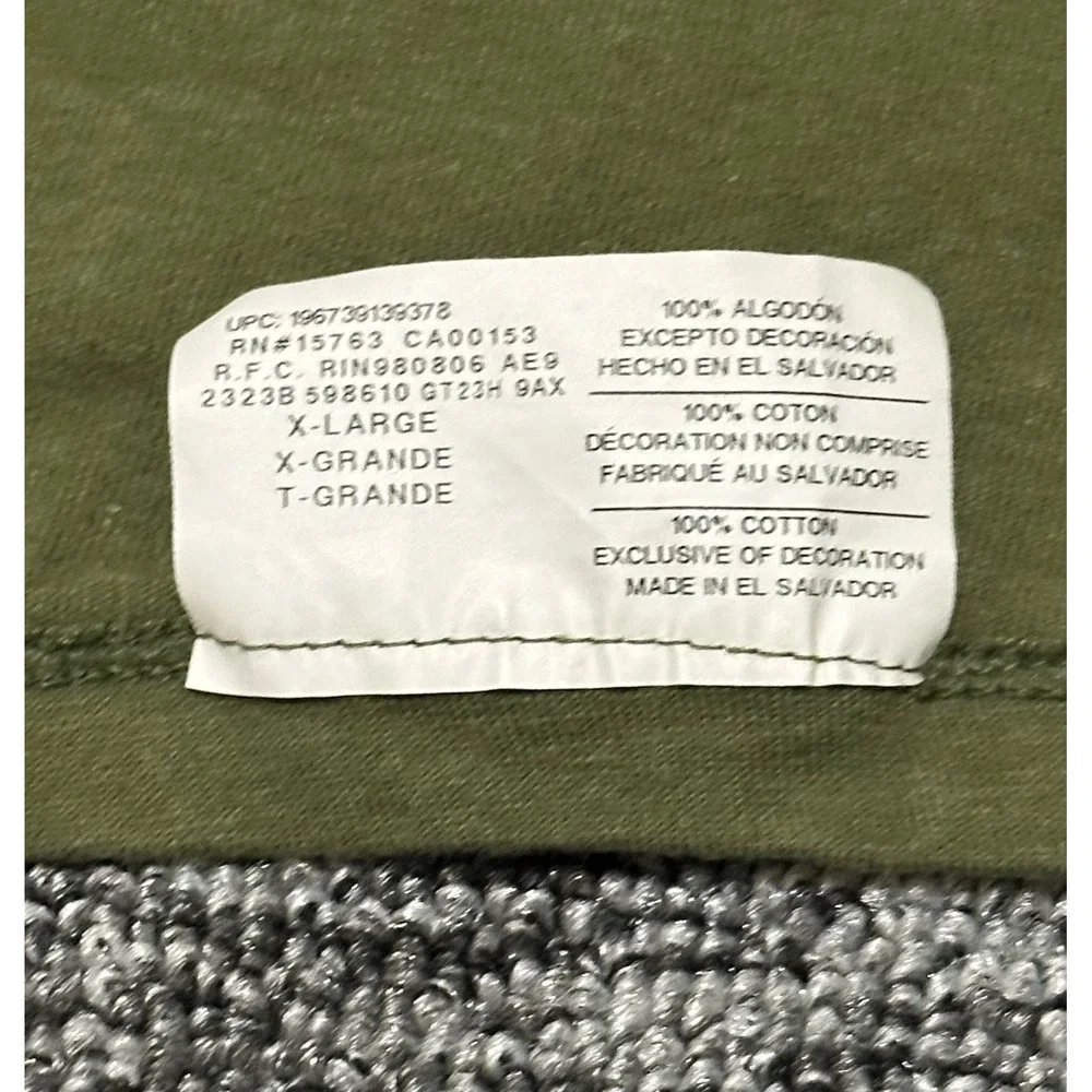 Champion Mens XL Olive Green Graphic T-Shirt Short Sleeve Back Print Cotton Tee - Picture 4 of 7